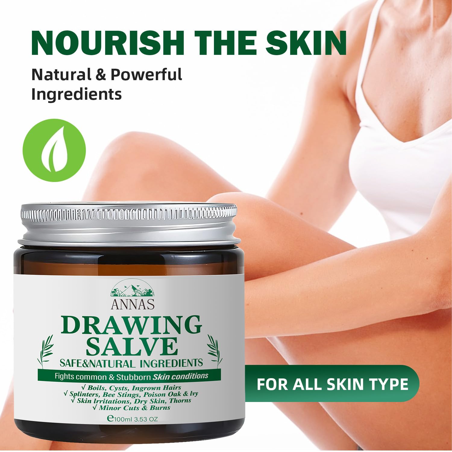 ANNAS Drawing Salve made in USA, paraben-free and non-GMO