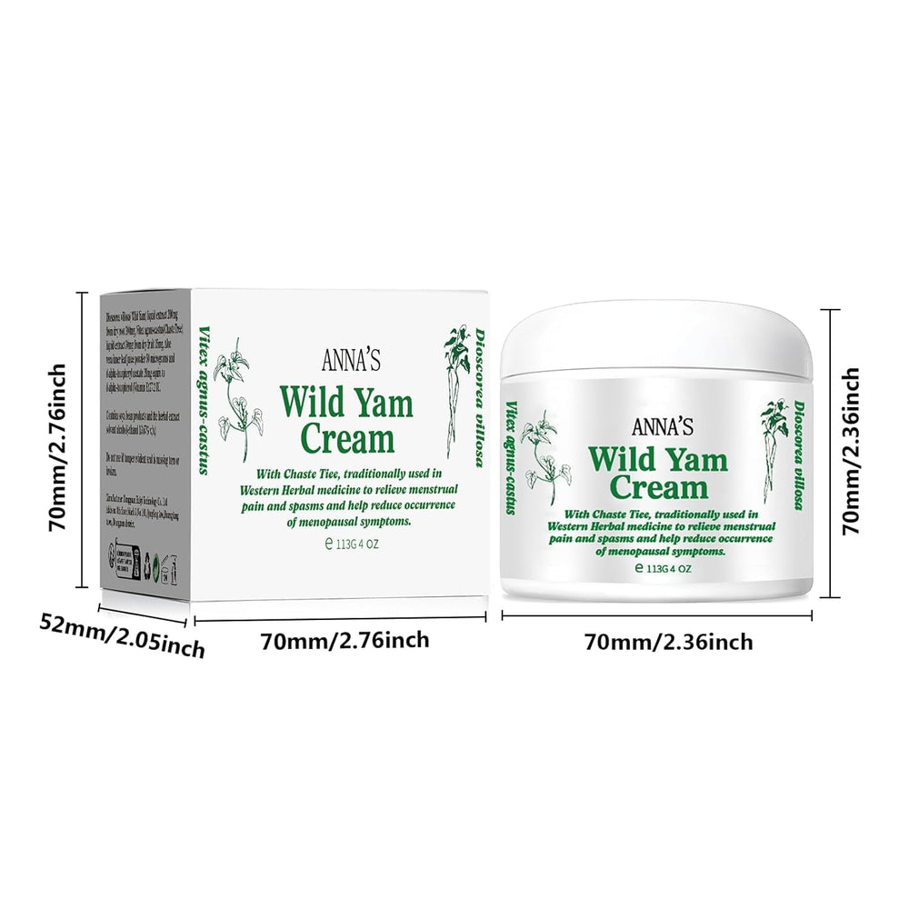 Anna's Wild Yam Cream benefits graphic highlighting natural ingredients.