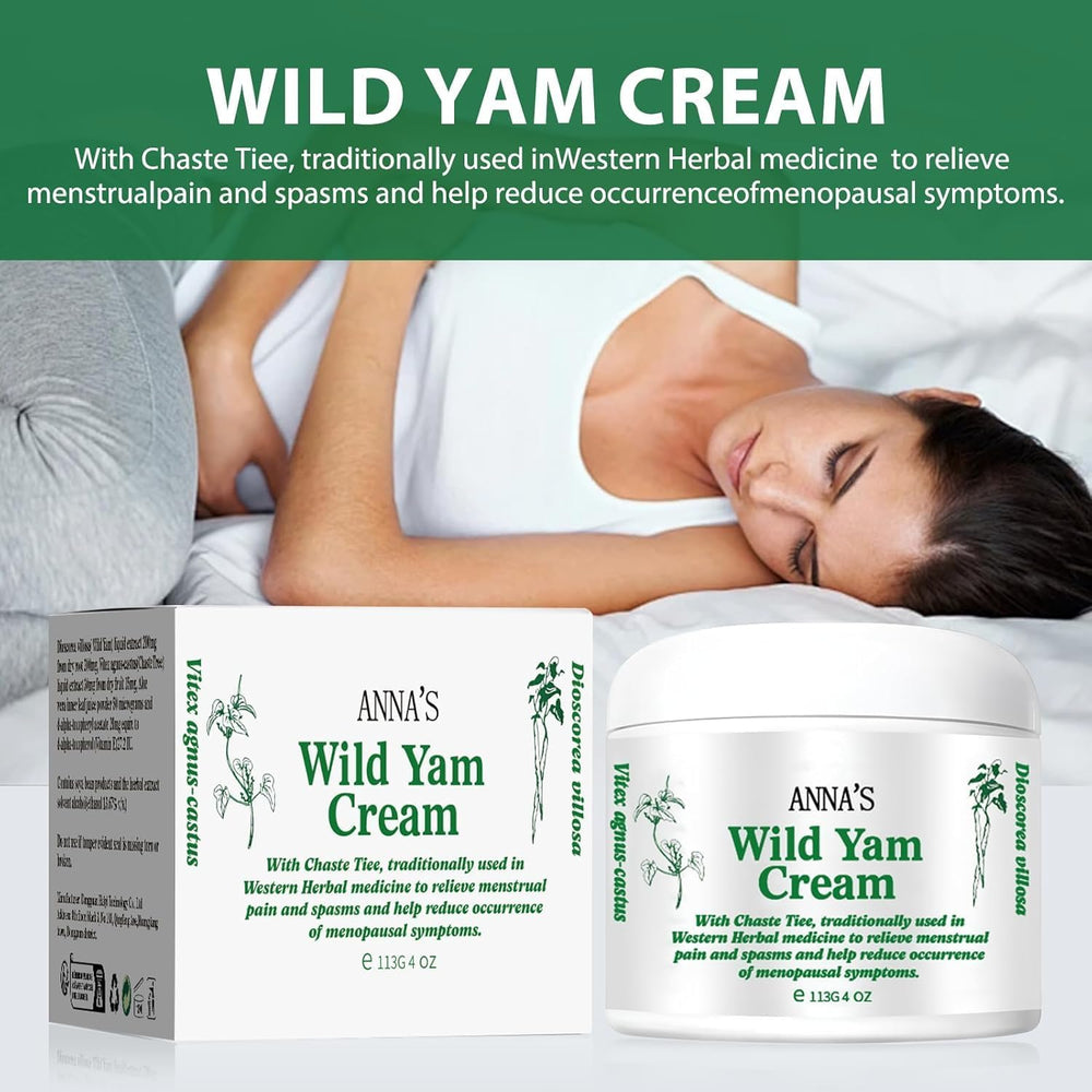 Close-up of Anna's Wild Yam Cream texture for smooth application.