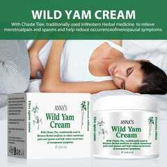 Close-up of Anna's Wild Yam Cream texture for smooth application.