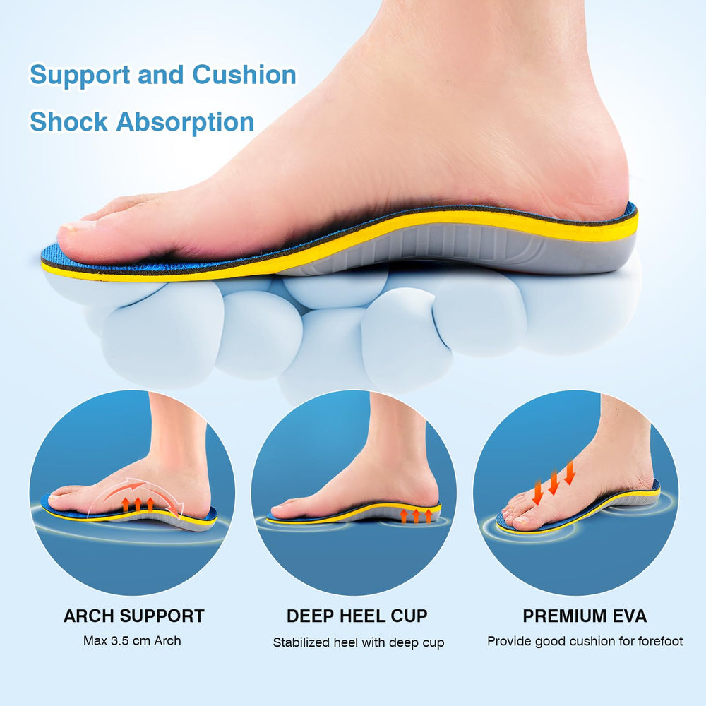 AnnyAm deep-heel-cup arch support stabilizes the foot during daily activities