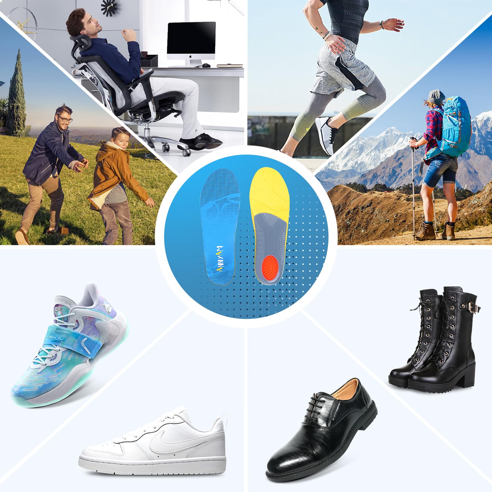 AnnyAm work-boot ready arch insole for daily comfort.