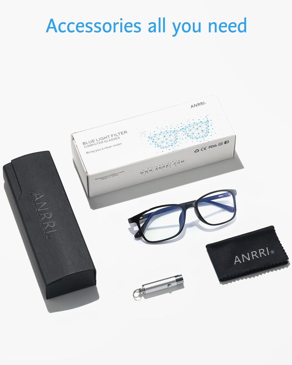 ANRRI blue light blocking glasses for digital work to protect eyes.