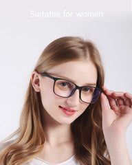 ANRRI blue light blocking glasses, lenses close-up, anti blue light features for relaxed vision
