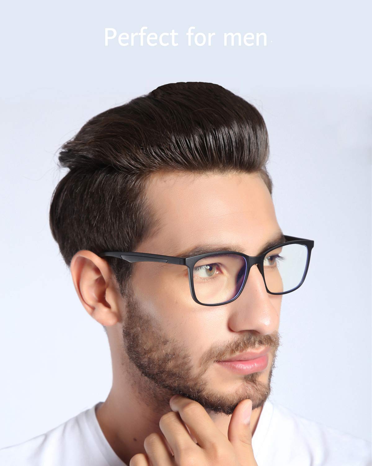 ANRRI blue light blocking glasses, side profile, lightweight TR90 frame for all-day comfort
