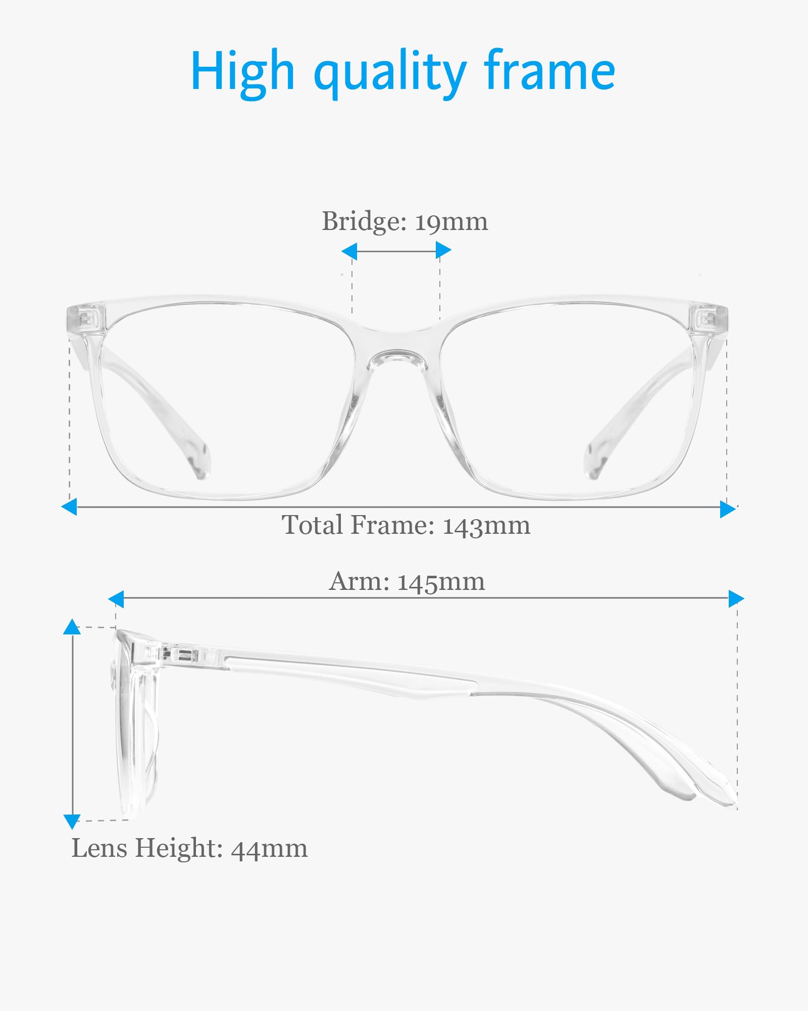 ANRRI blue light glasses unisex fit suitable for long sessions