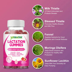 Ansarivir lactation gummies moringa leaves highlight plant-based herbal blend.