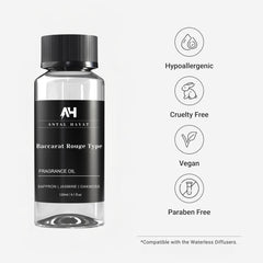 ANTAL HAYAT Baccarat Rouge diffuser oil cap close-up for premium presentation