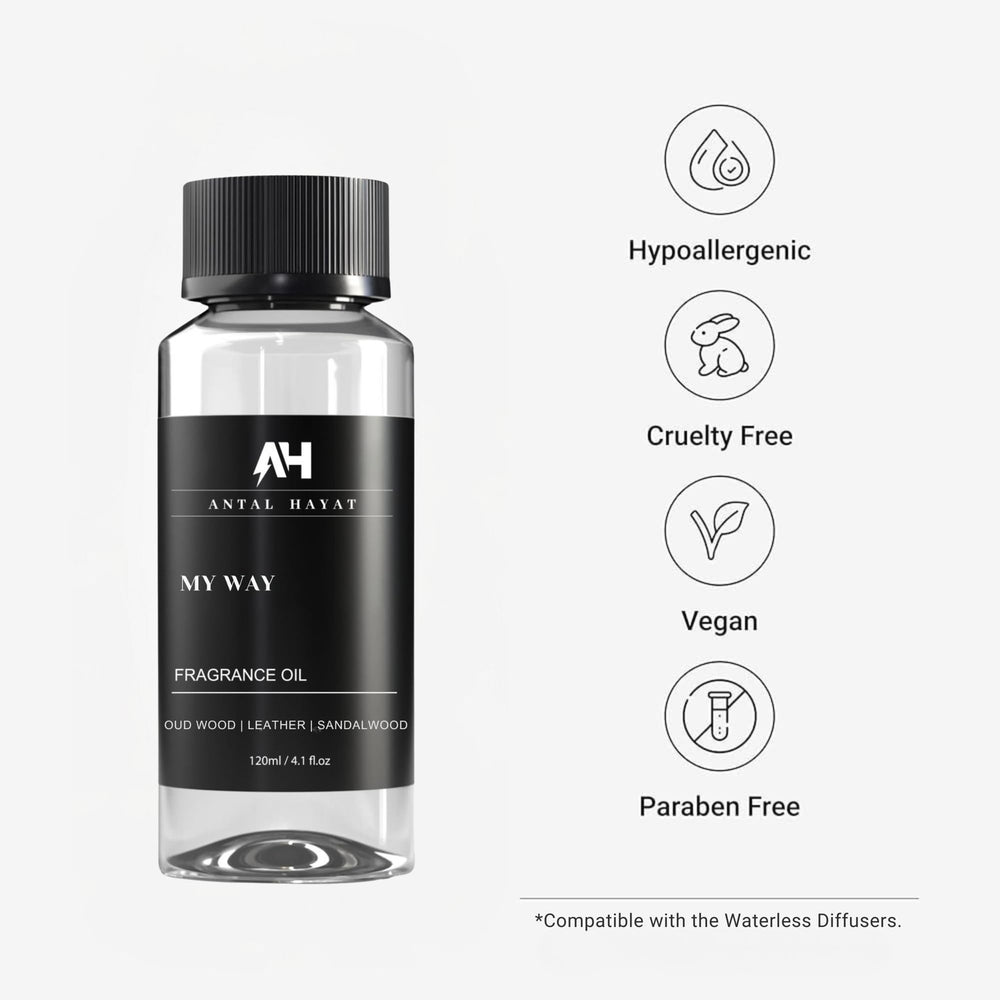 Antal Hayat My Way diffuser oil packaging box showcasing luxury presentation.