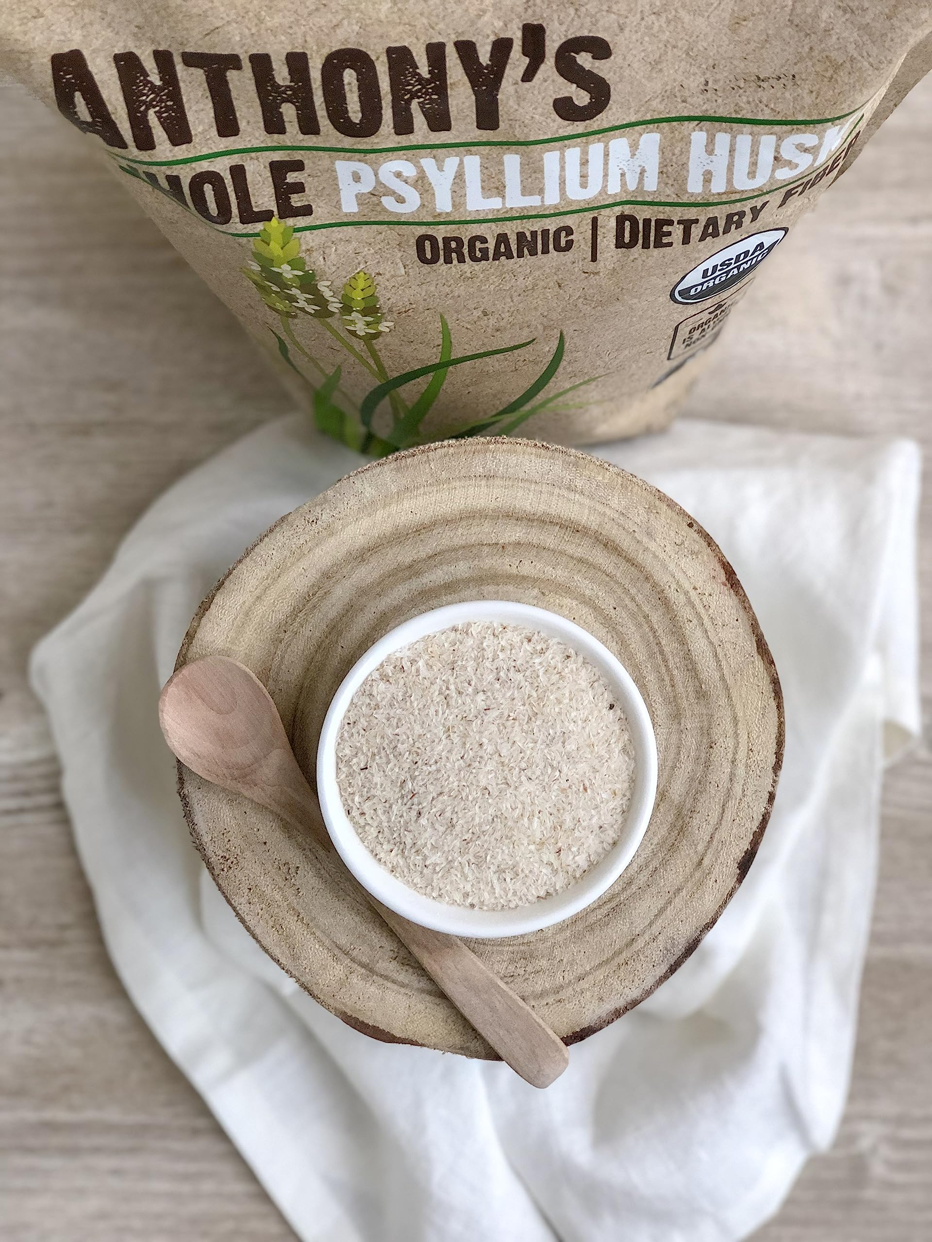Anthonys organic psyllium husks used in gluten free baking.