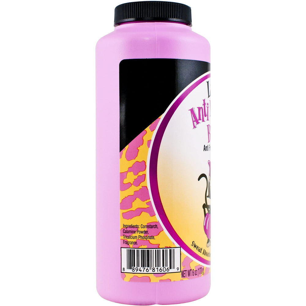Anti Monkey Butt Lady Powder jar close-up highlighting smooth texture for comfortable wear.