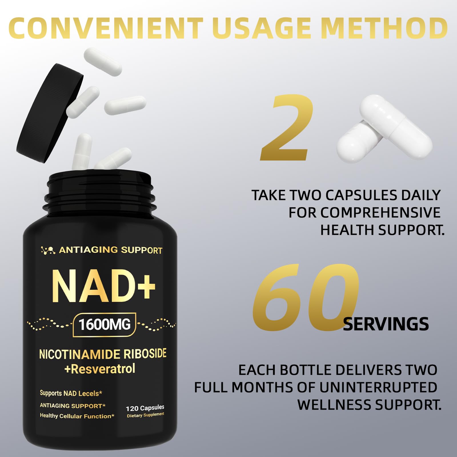 ANTIAGING SUPPORT NAD nicotinamide riboside ingredient illustration