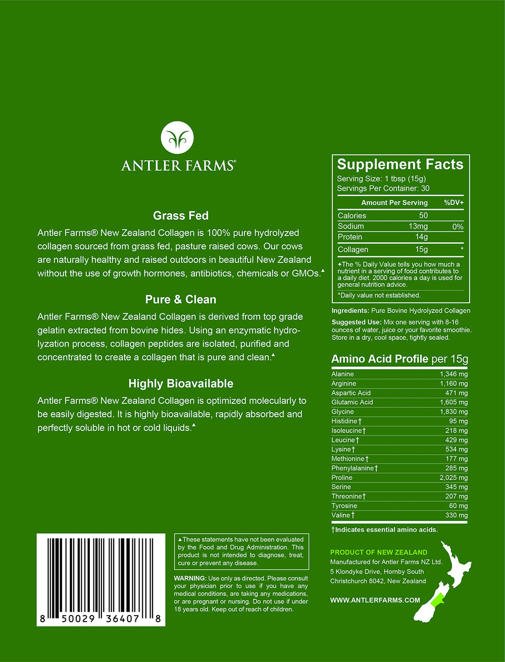 Antler Farms collagen blends into coffee or smoothies