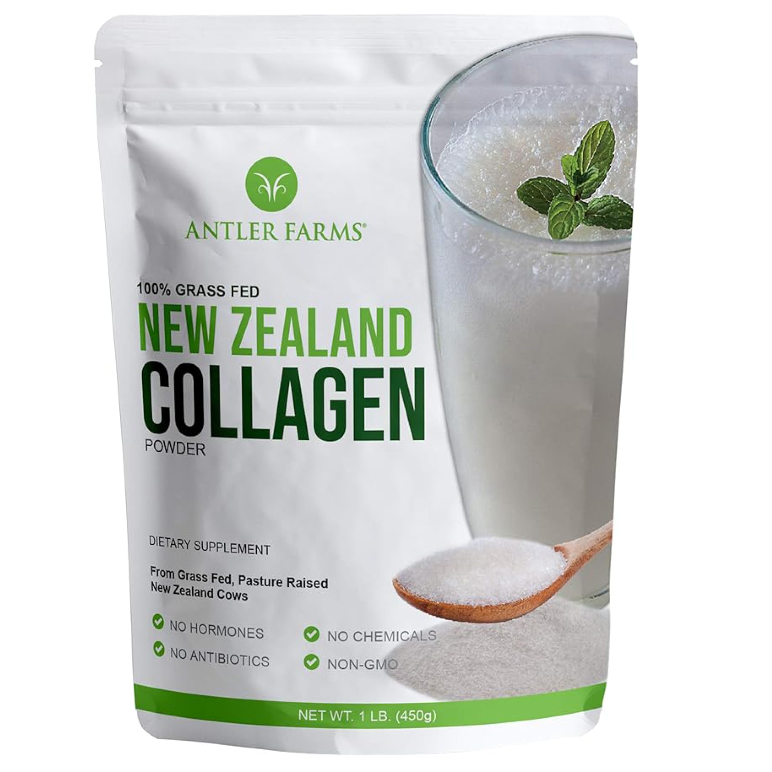 Antler Farms collagen bottle; pure daily-use source for smoothies
