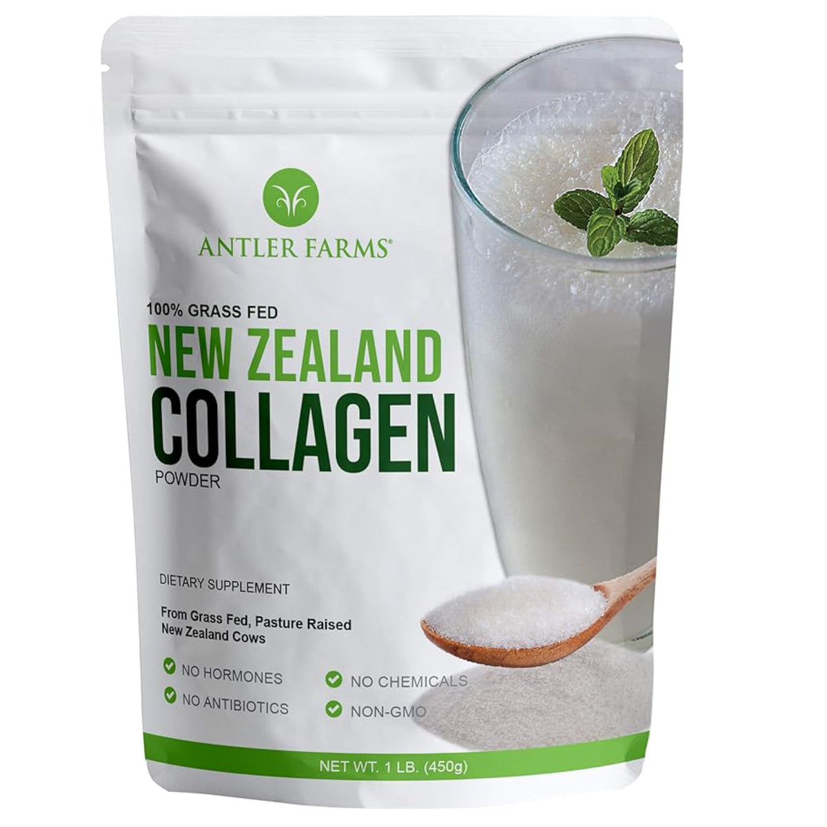 Antler Farms collagen bottle; pure daily-use source for smoothies