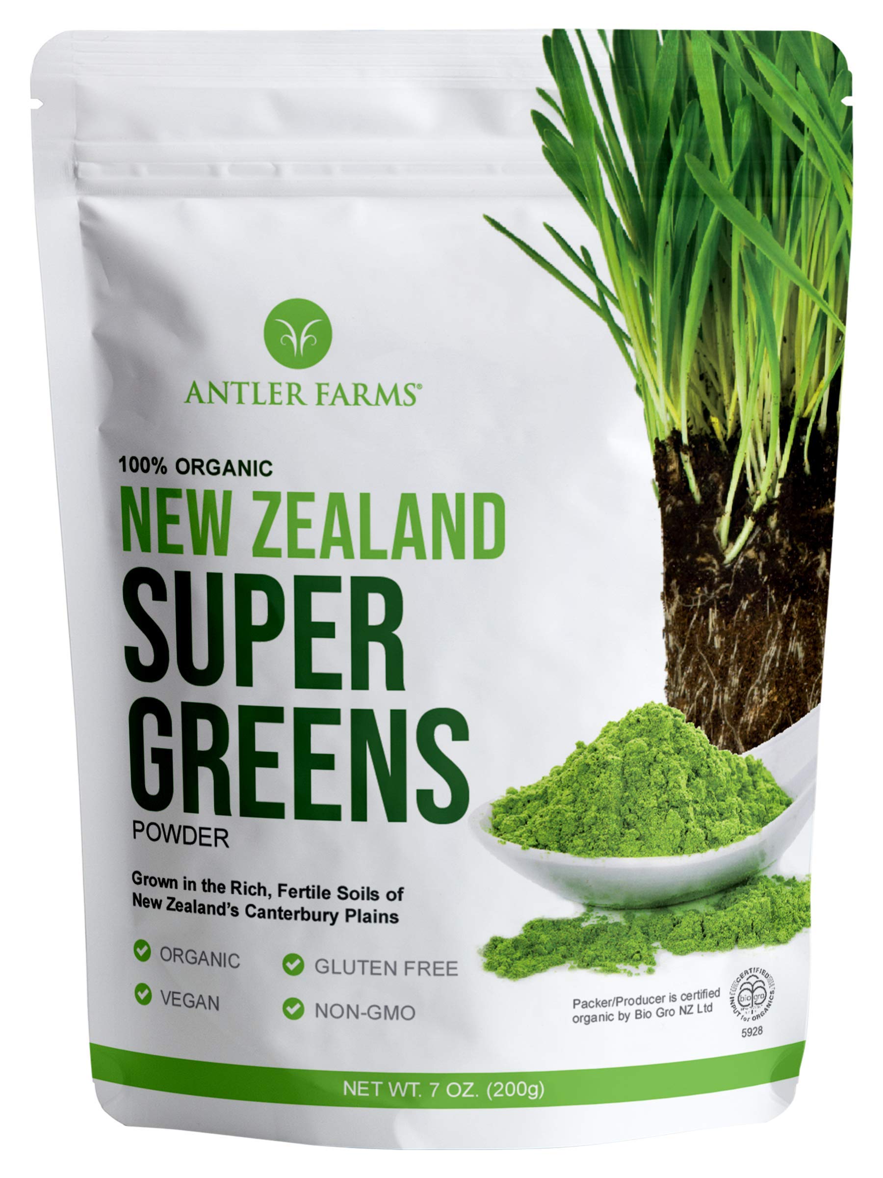 Antler Farms Super Greens powder bottle for daily greens boost