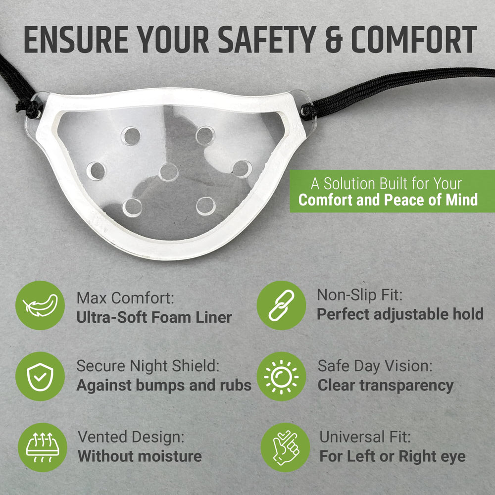 ANUDRA Eye Shield full-size coverage provides complete protection during sleep.