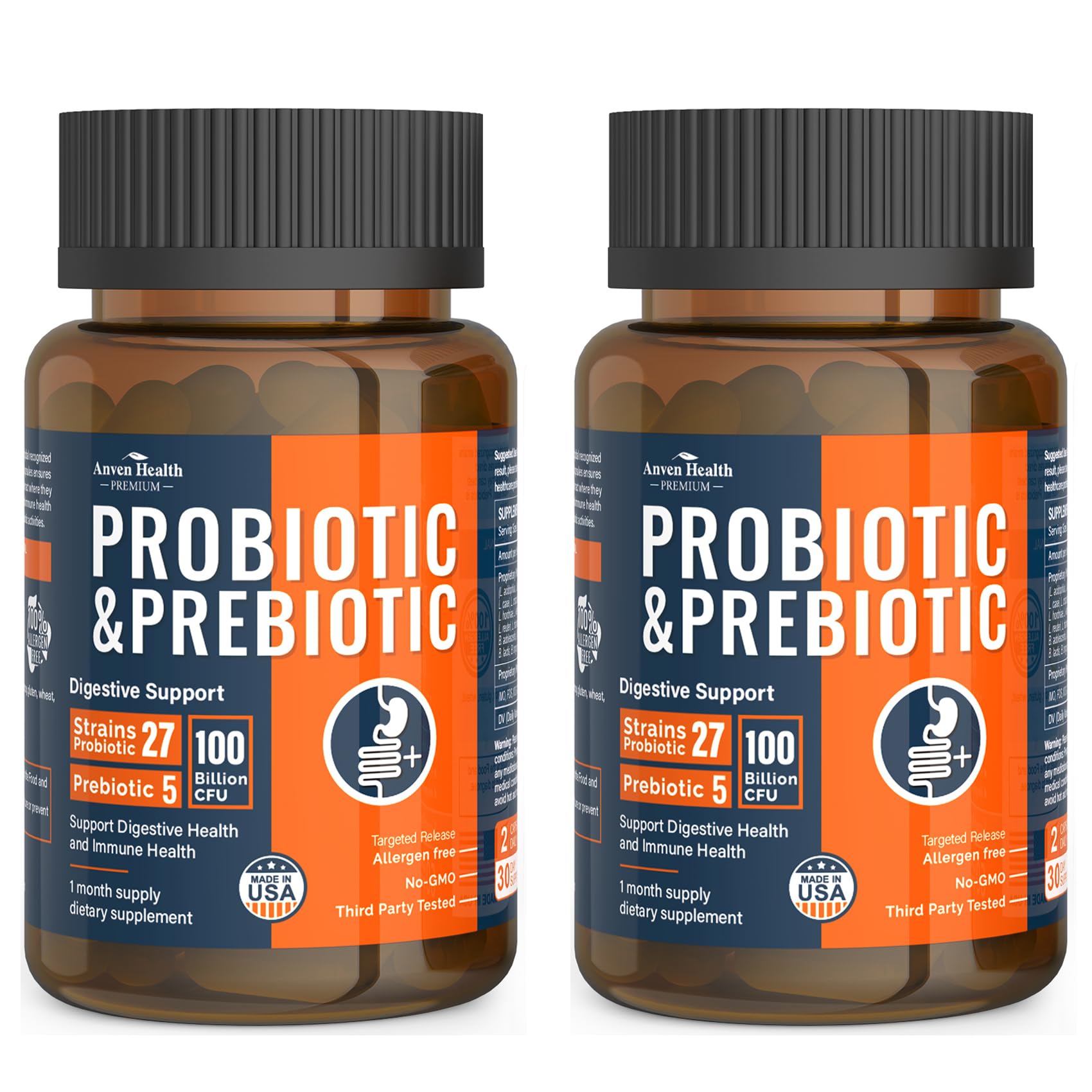 Anven Health 100B Probiotics bottle front view for daily gut support