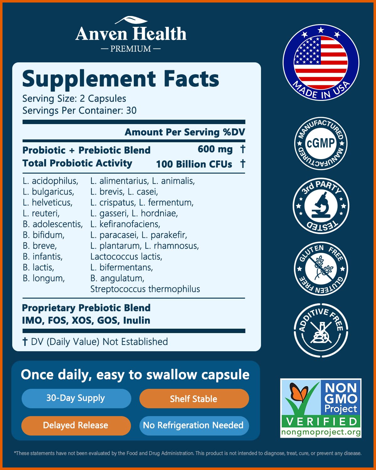 Anven Health USA-made seal and quality assurance emblem