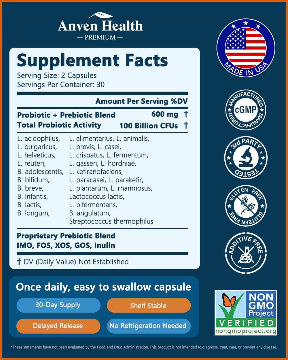Anven Health USA-made seal and quality assurance emblem