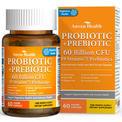 Anven Health 60 Billion probiotic bottle promotes daily gut balance