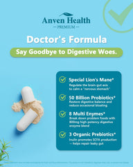 Anven Health bottle label highlighting probiotic and enzyme benefits