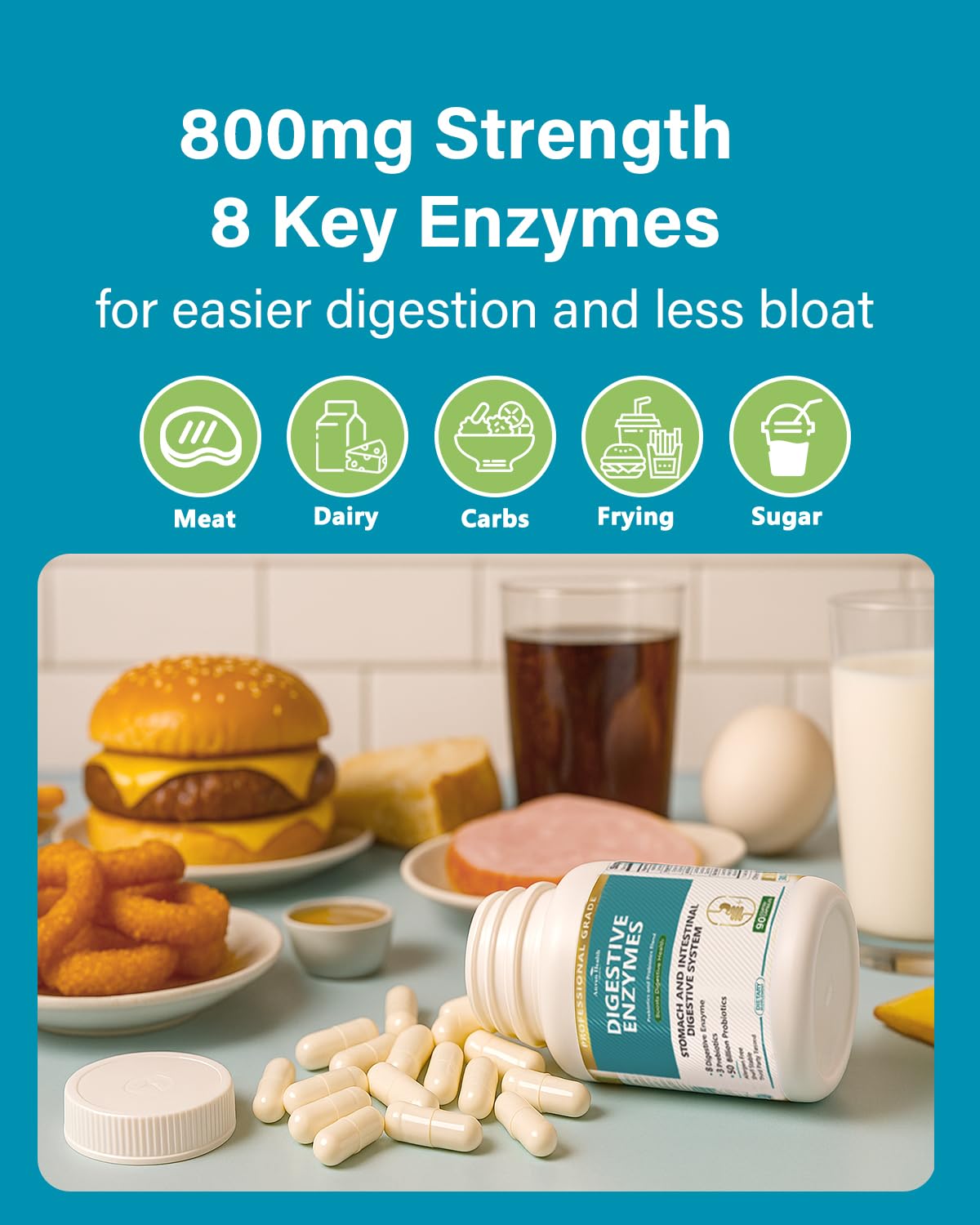 Anven Health probiotics 50B CFU label for gut flora support
