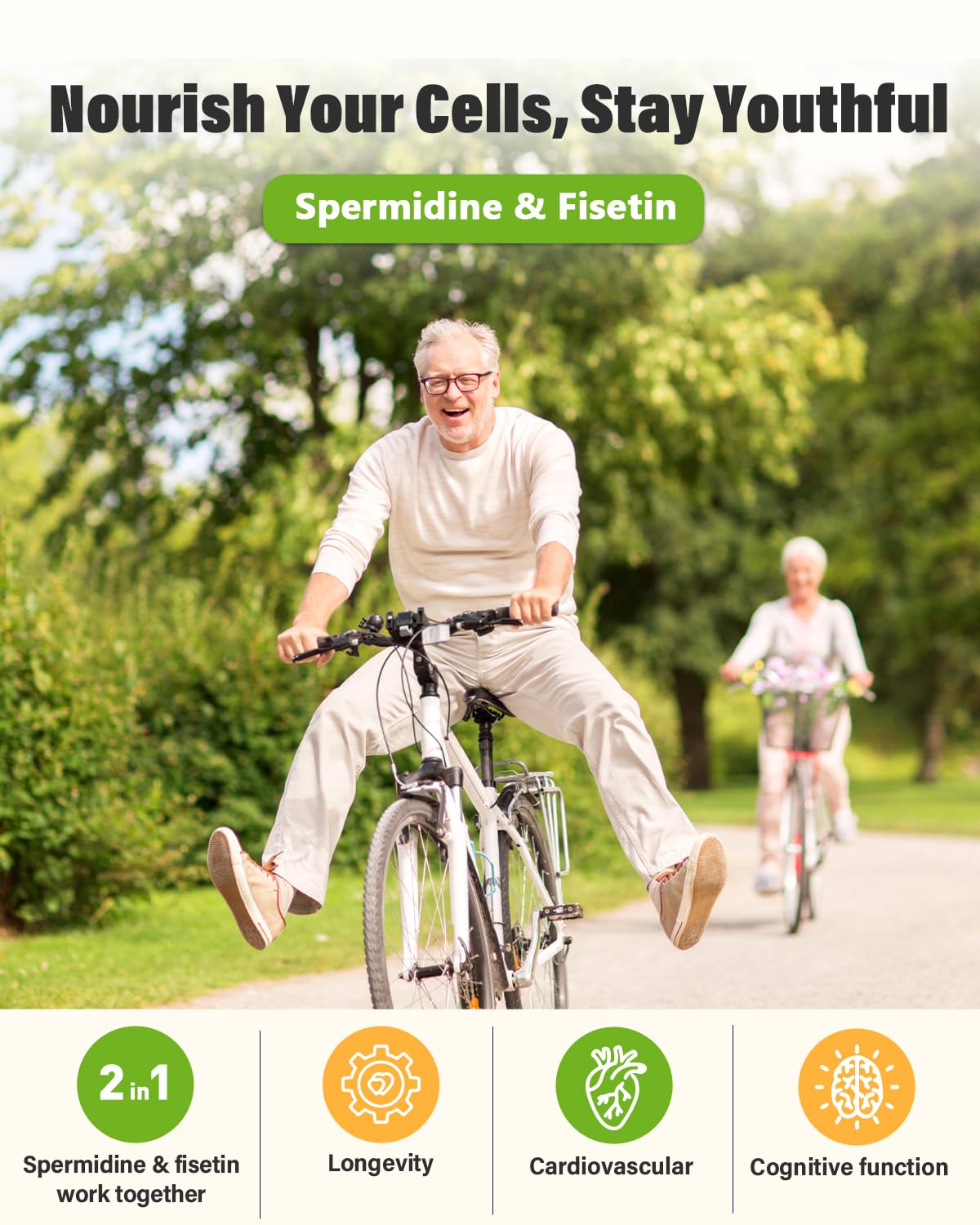 Anven Health Spermidine Fisetin USA-made seal signifying quality and safety.
