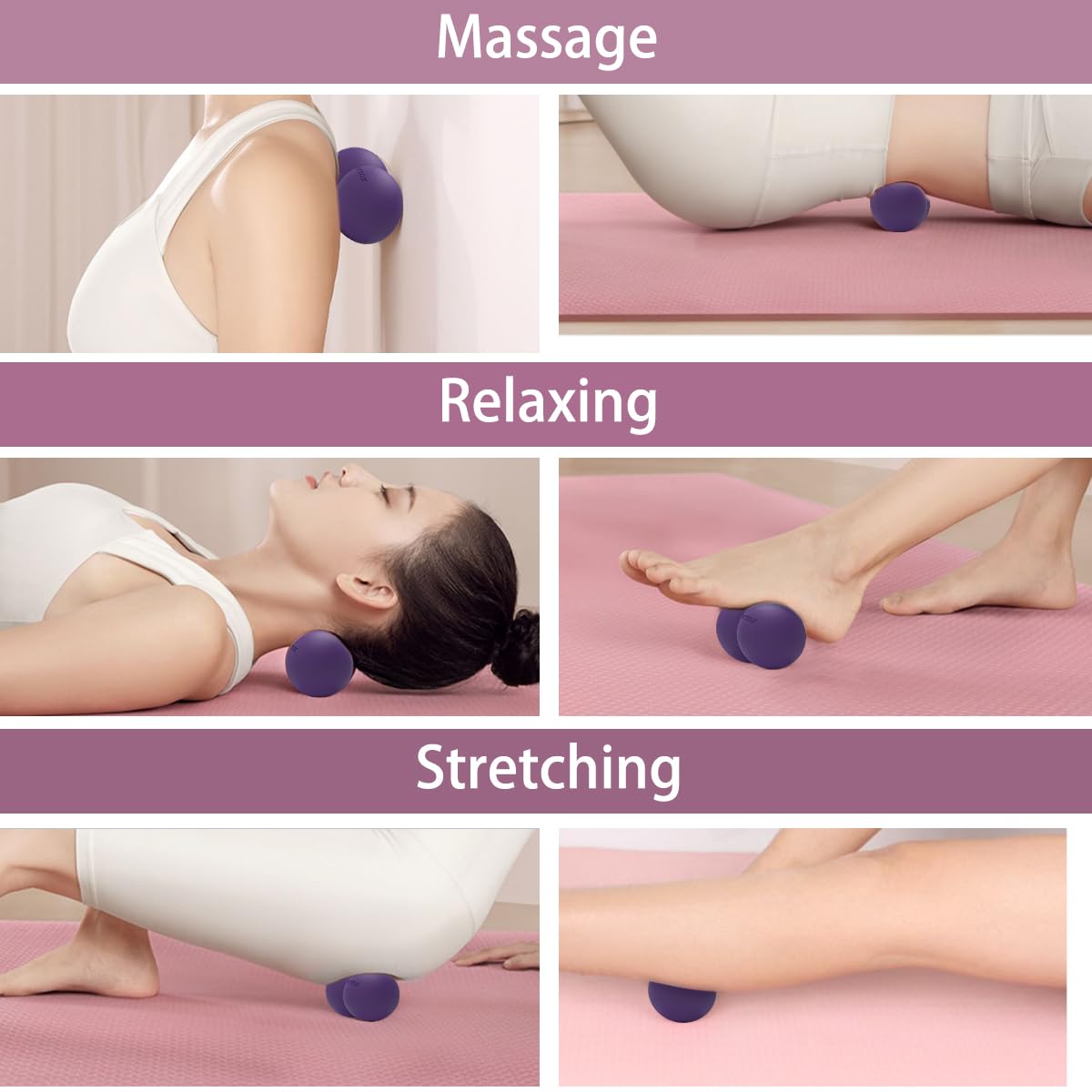 ANVICTOX double lacrosse ball for neck and shoulder relief demonstration.