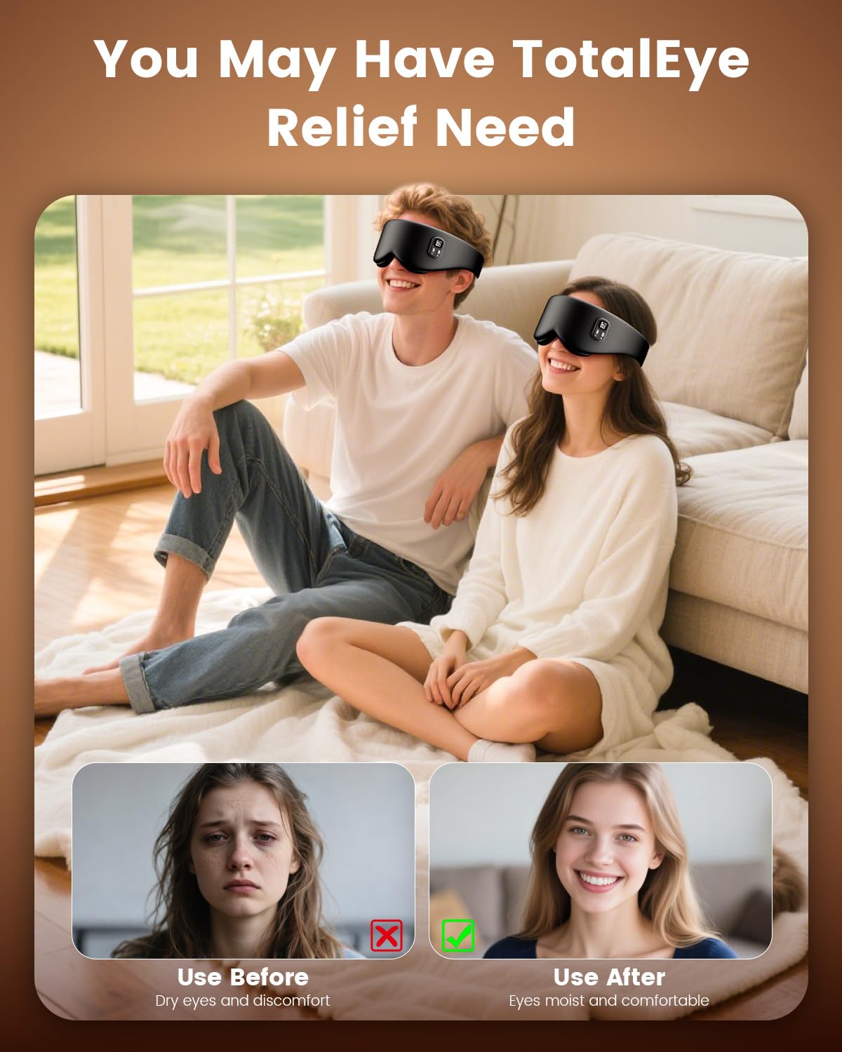 Anydance eye mask soft Velcro strap avoids hair snag.