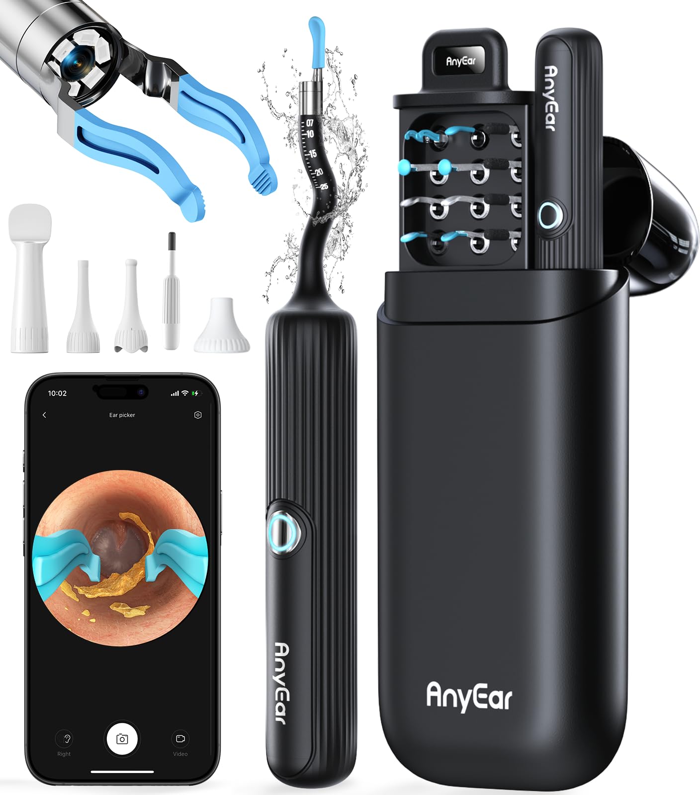 Anyear flexible otoscope camera provides real-time ear visuals for safer cleaning.