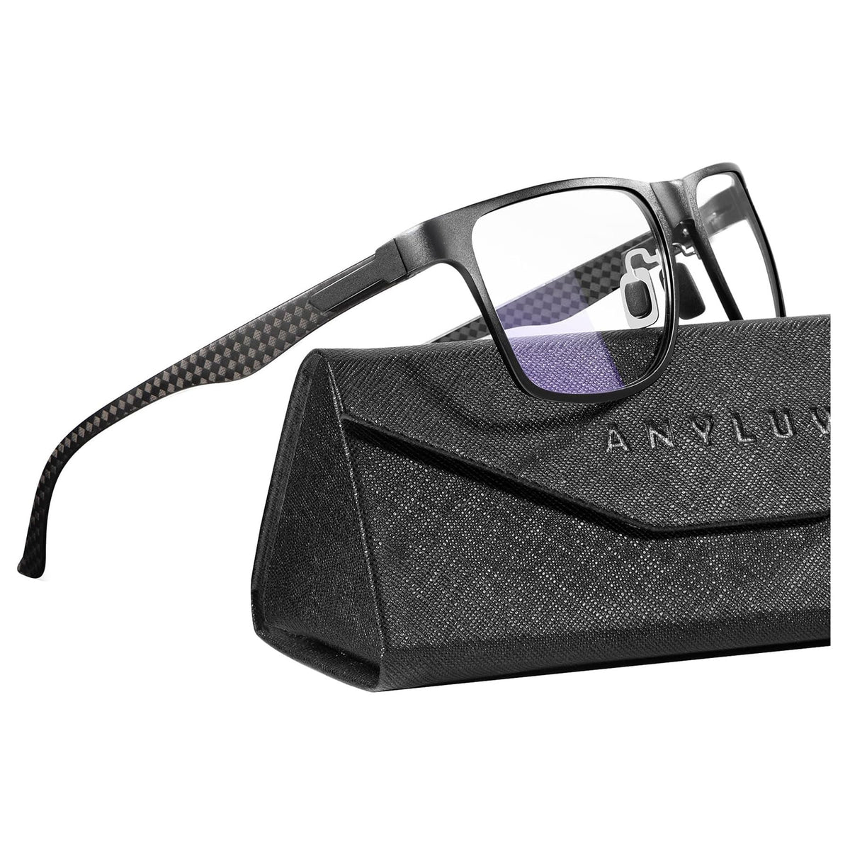 ANYLUV blue light blocking glasses for men, front view, reduces eye strain.