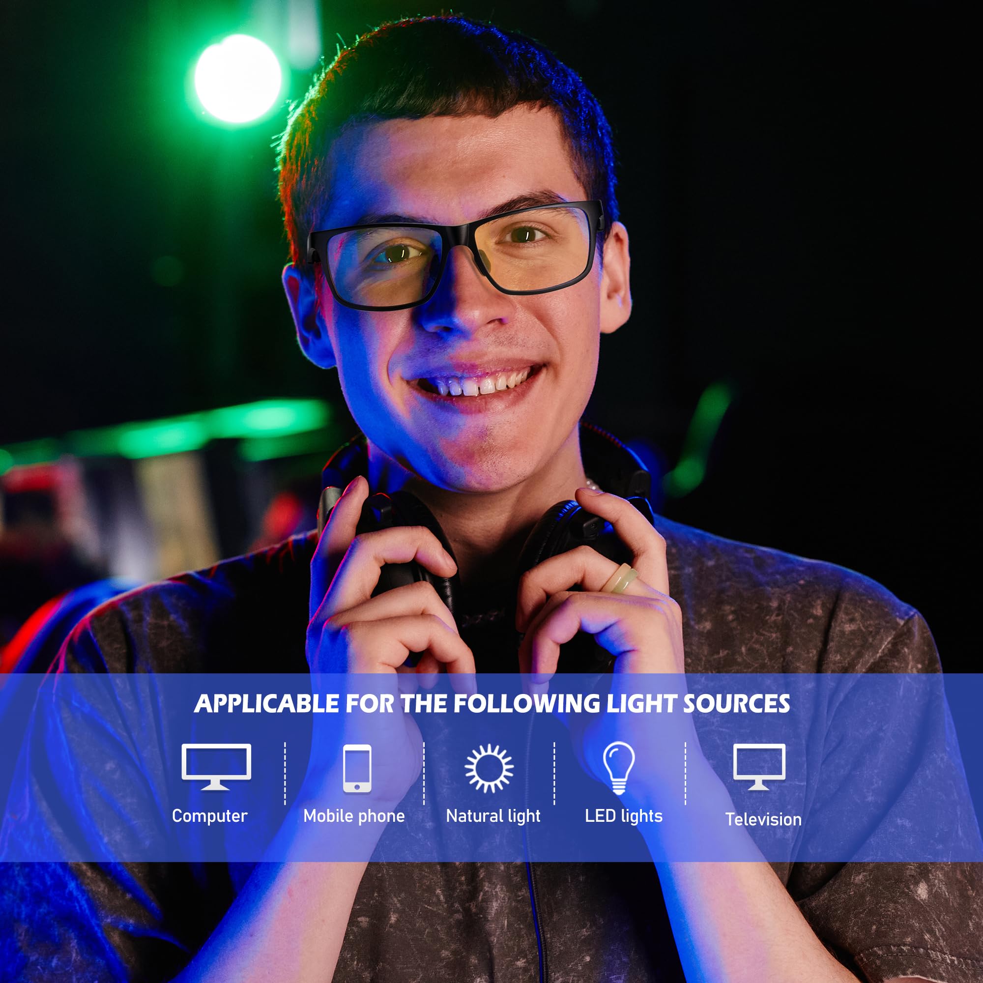 ANYLUV blue light blocking glasses side profile highlighting lightweight frame
