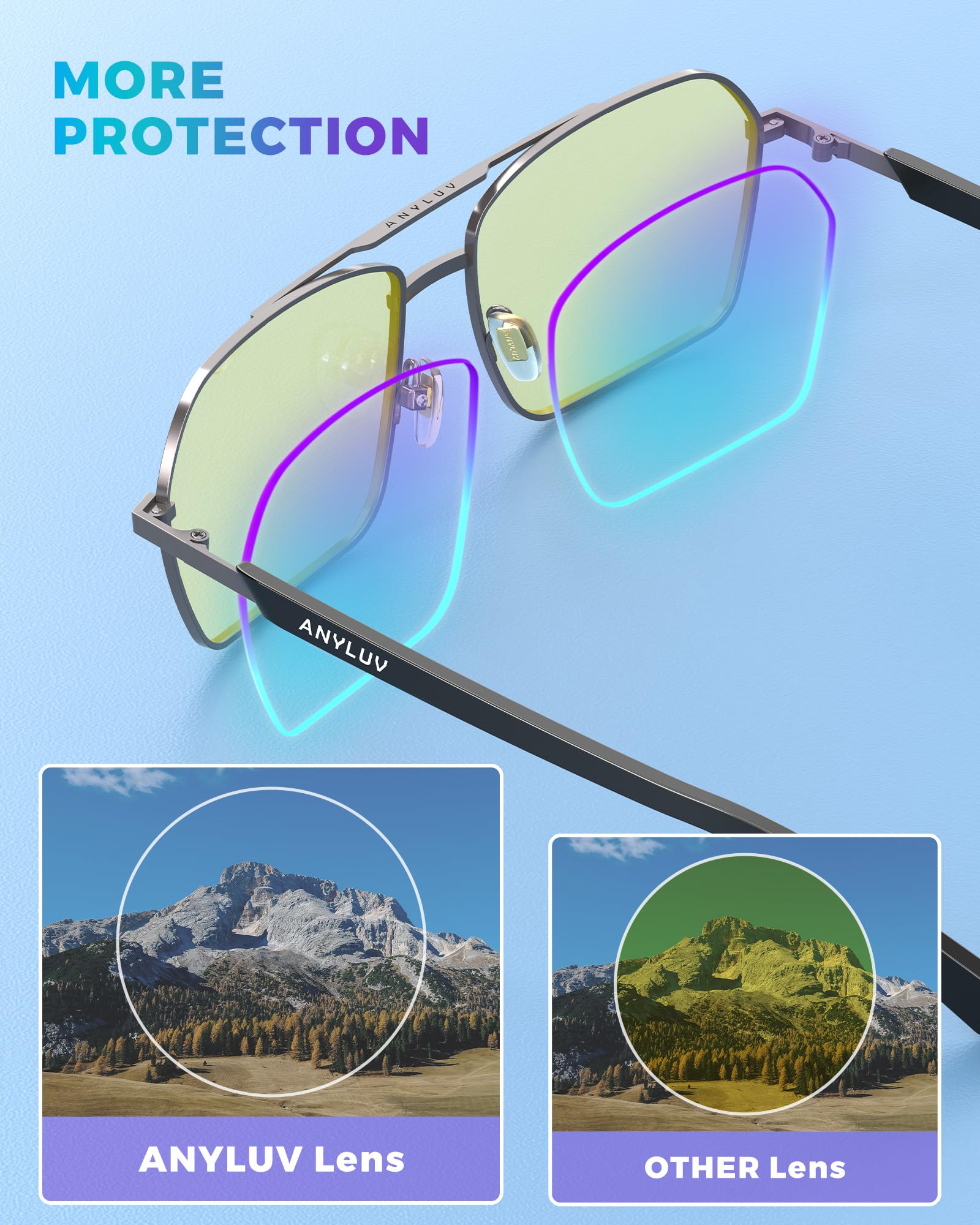 ANYLUV blue light glasses suit day and night use for work or gaming