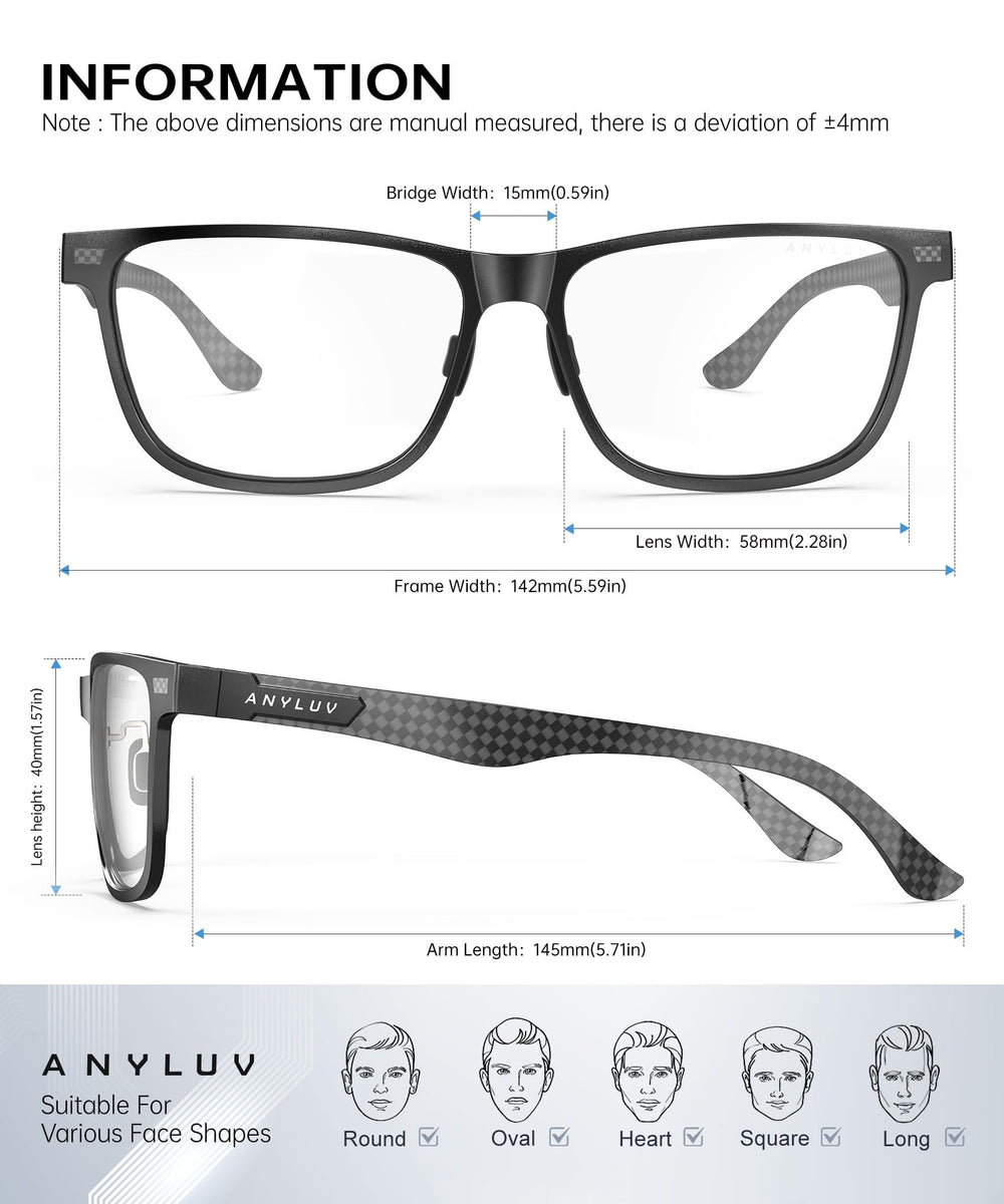 ANYLUV blue light glasses ideal for desk work and entertainment setups