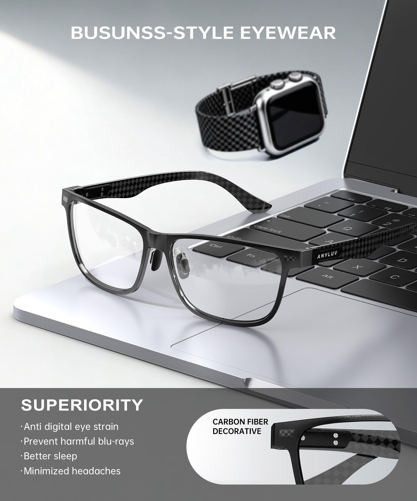 ANYLUV blue light glasses are ultra-lightweight for prolonged comfort