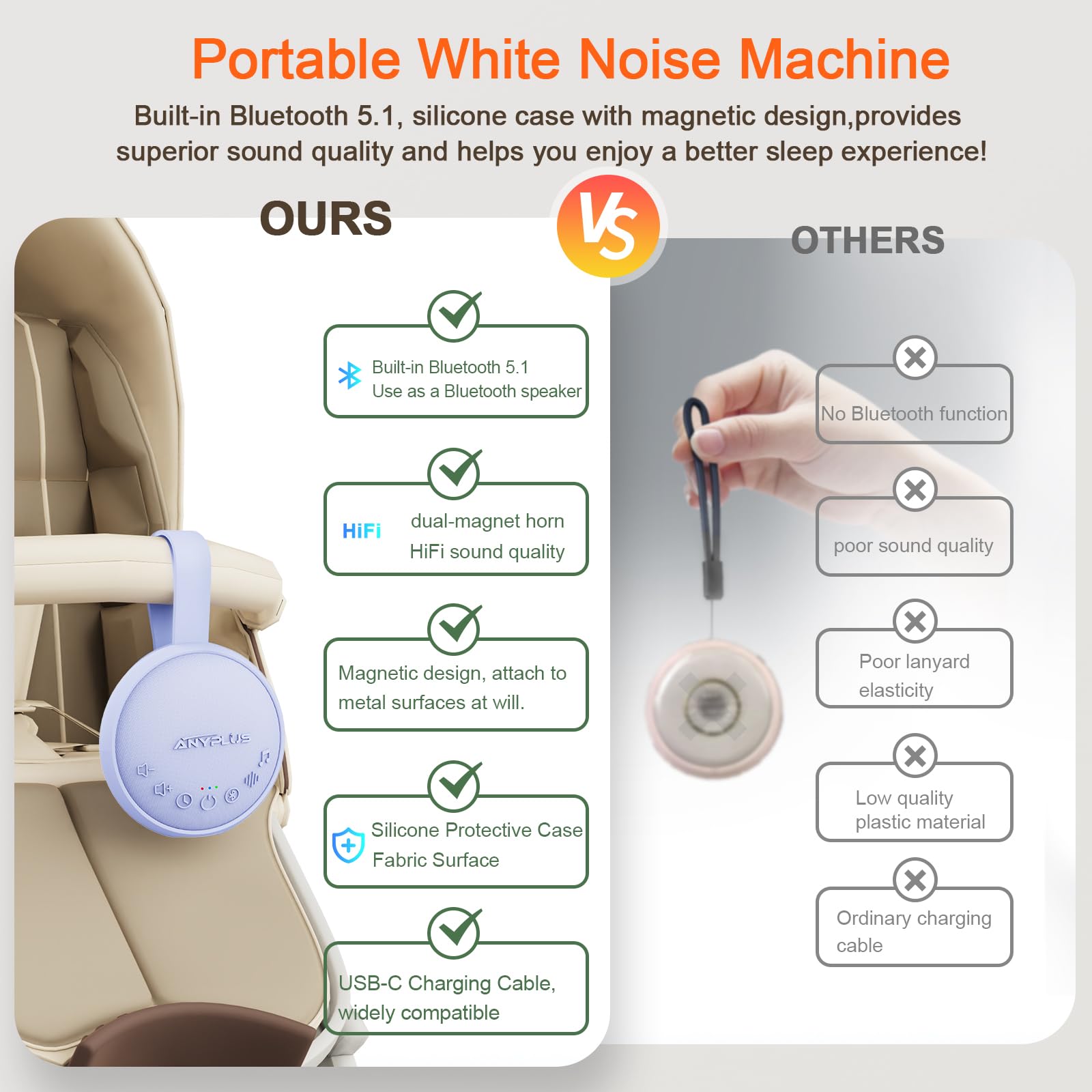 ANYPLUS 24 soothing sounds variety for all ages.