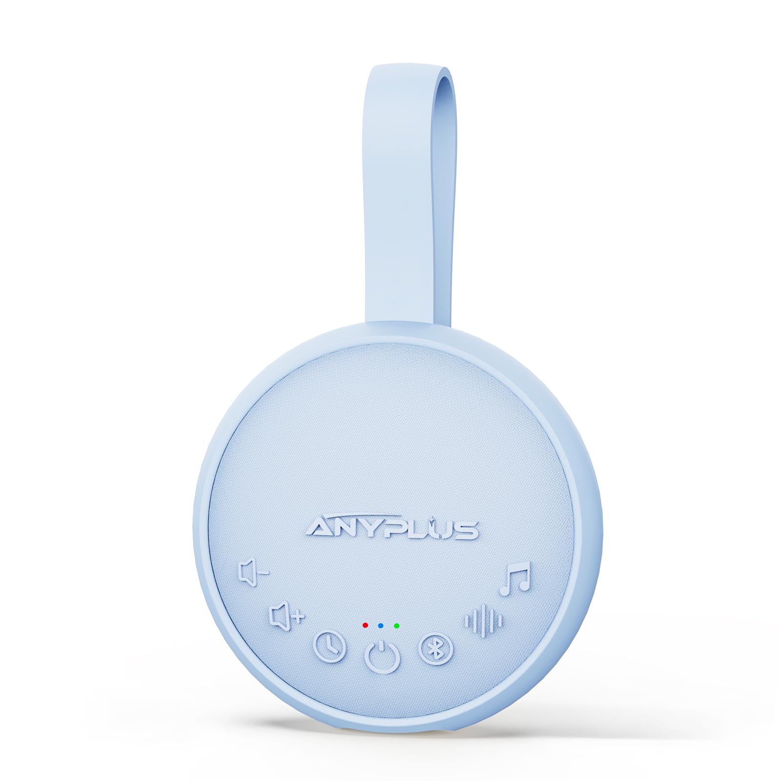 ANYPLUS white noise sound machine in blue, front view for peaceful sleep and travel.