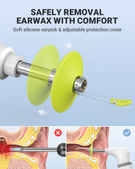 AnyScope Wi-Fi otoscope connects to iPhone and Android for easy viewing via app.