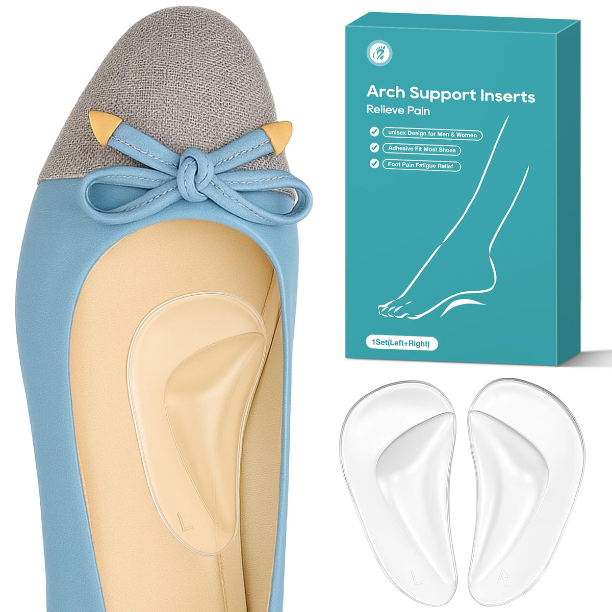 ANYSWEET arch-support inserts for women provide stable comfort in everyday footwear.