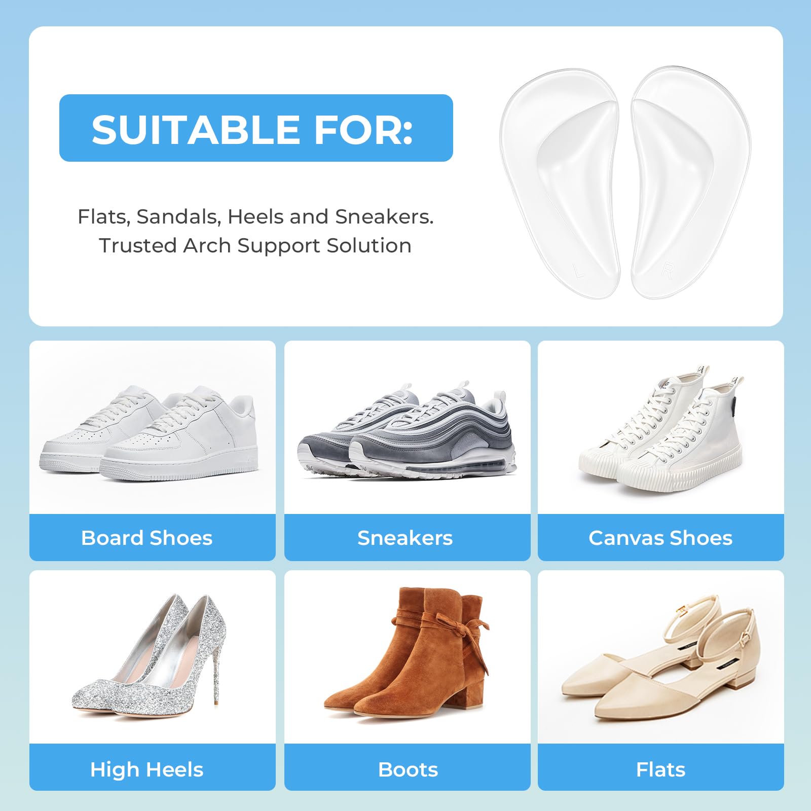 ANYSWEET durable gel inserts are reusable and washable for long-term use.