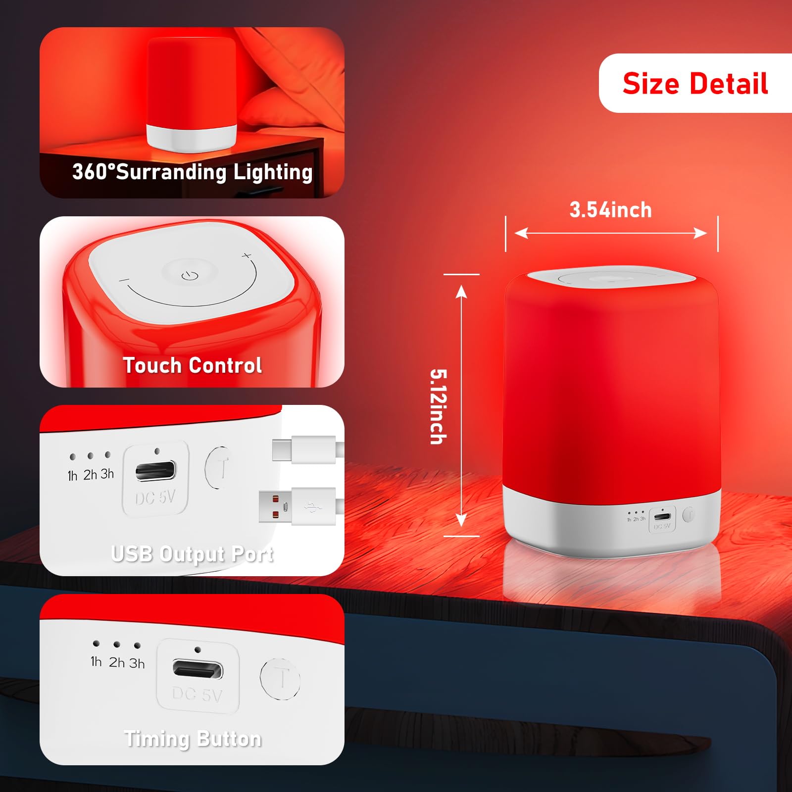 Anzqul bedroom ambient lamp creates a sleep-friendly atmosphere.