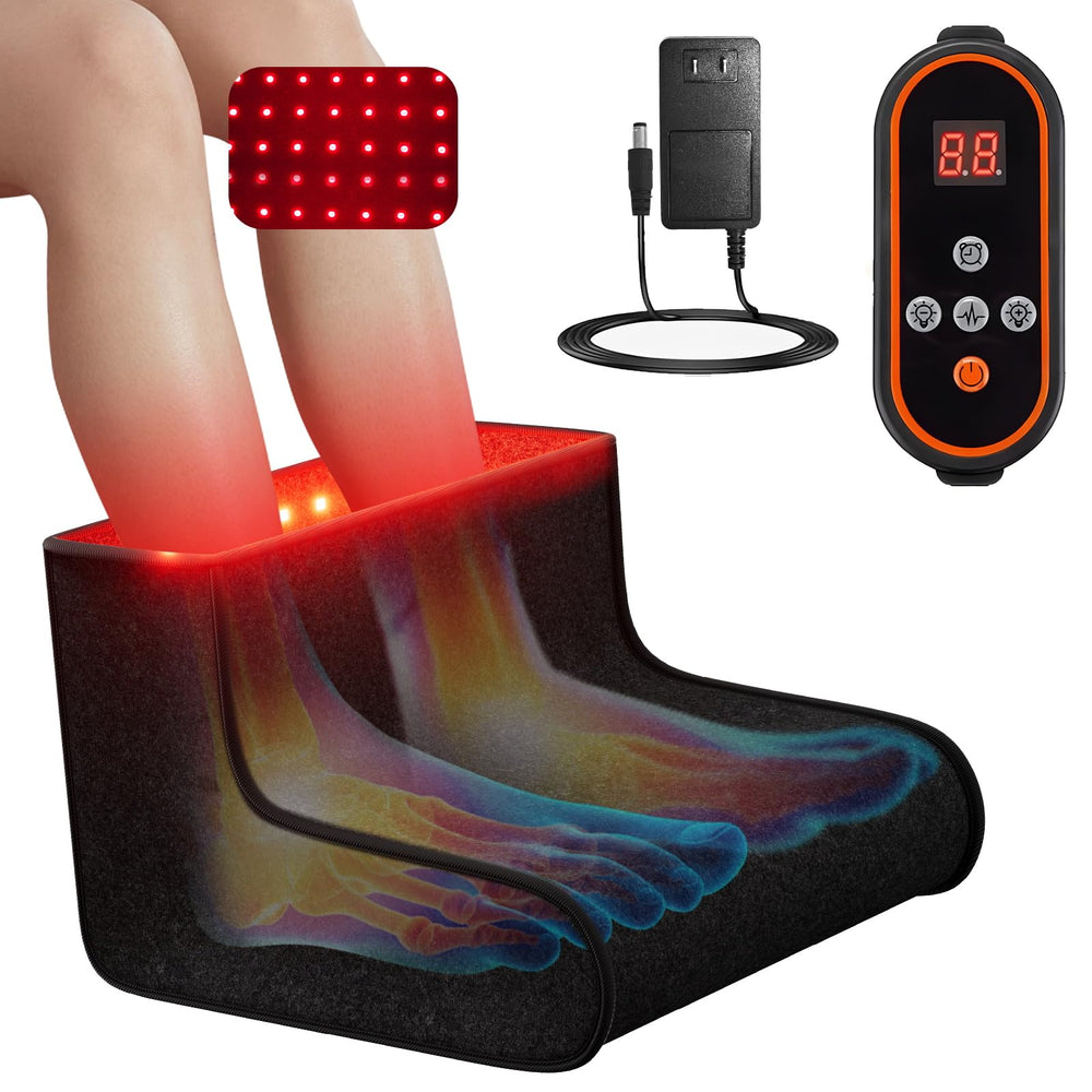 Anzqul foot 360 coverage image showing full-foot contact for immersive red light therapy.