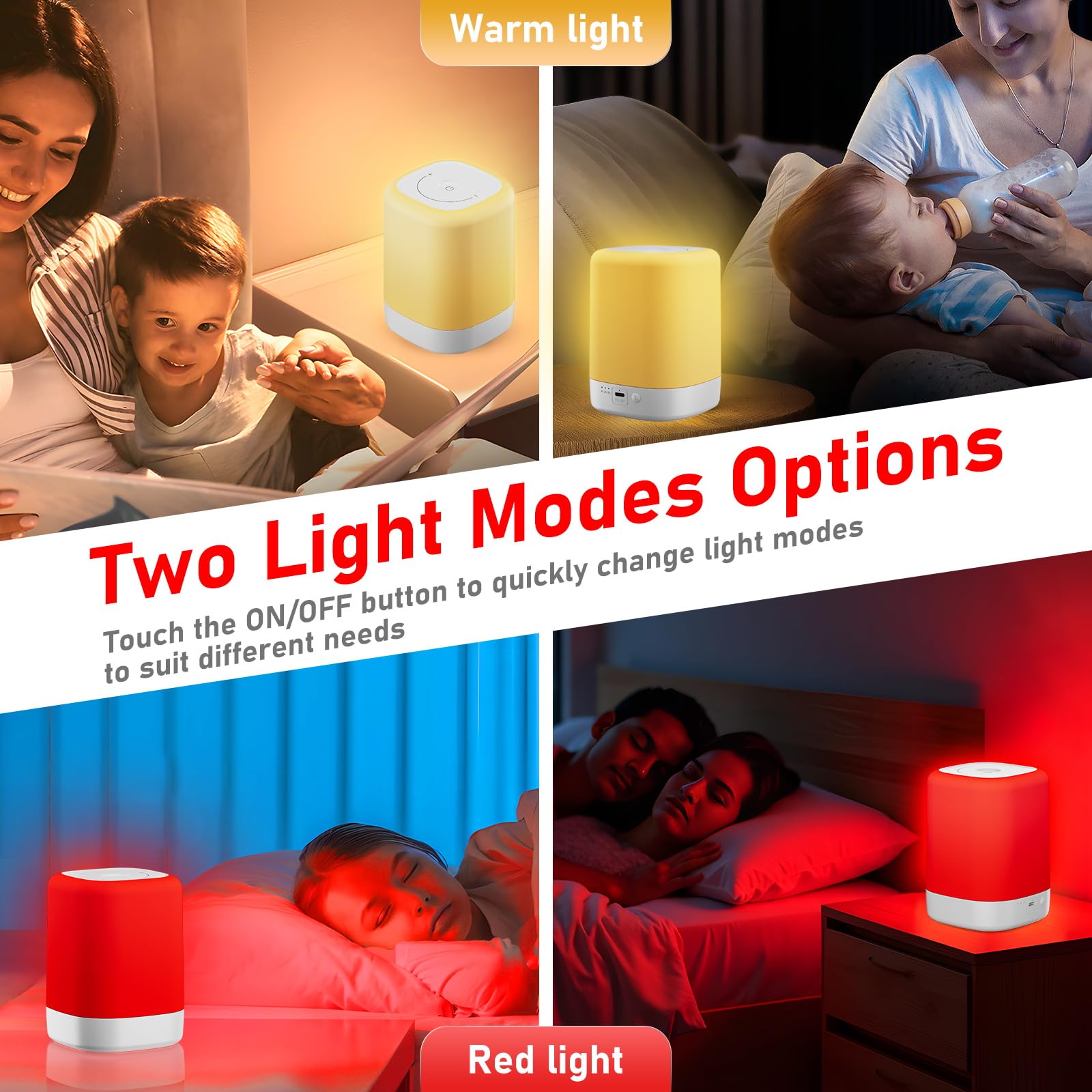 Anzqul portable red light night lamp for on-the-go therapy.
