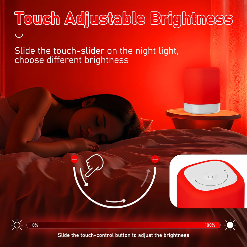 Anzqul red-light lamp offers dual modes: red therapy and warm ambient light.