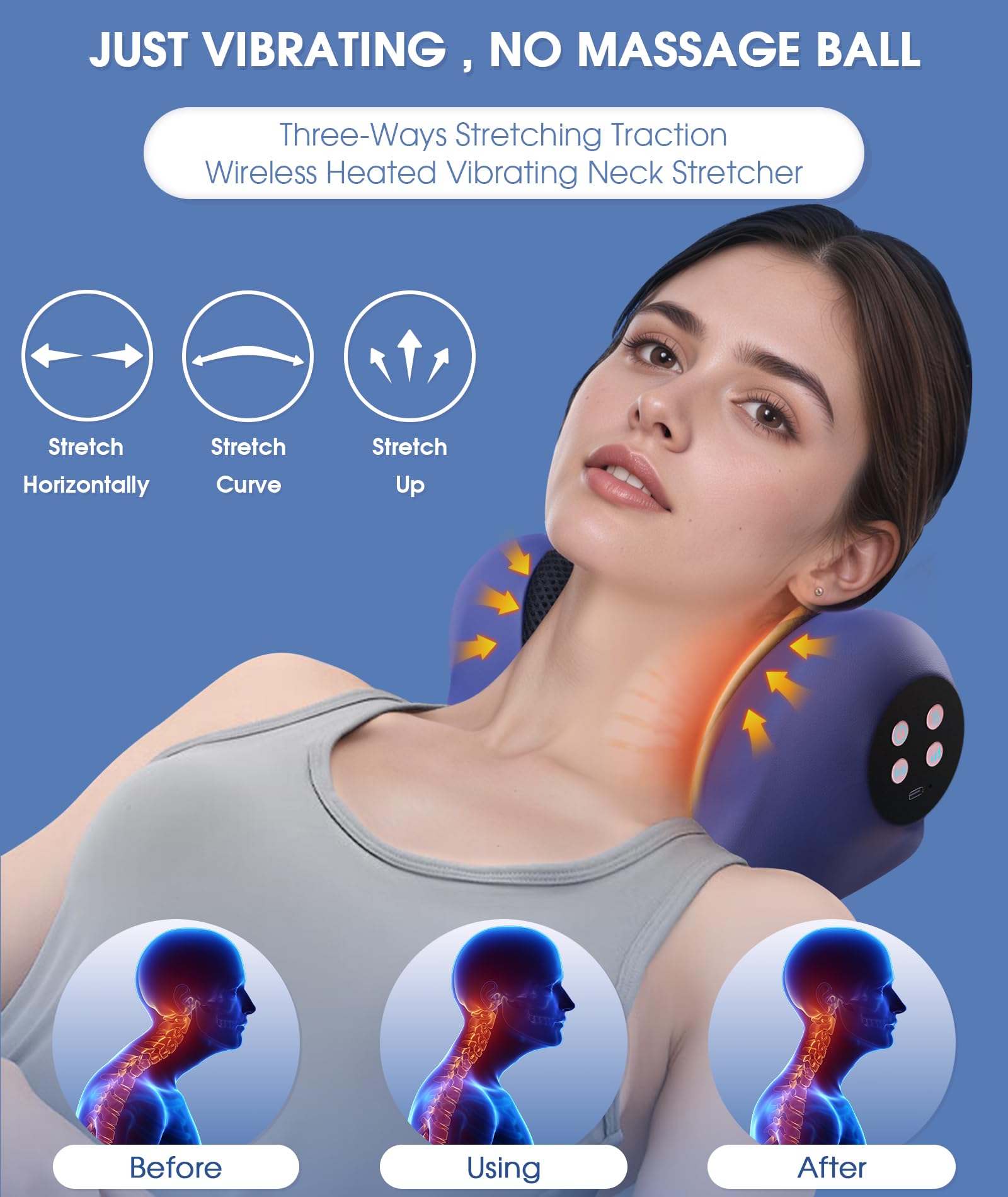 Anzzat neck traction device with wireless remote control for easy adjustment.