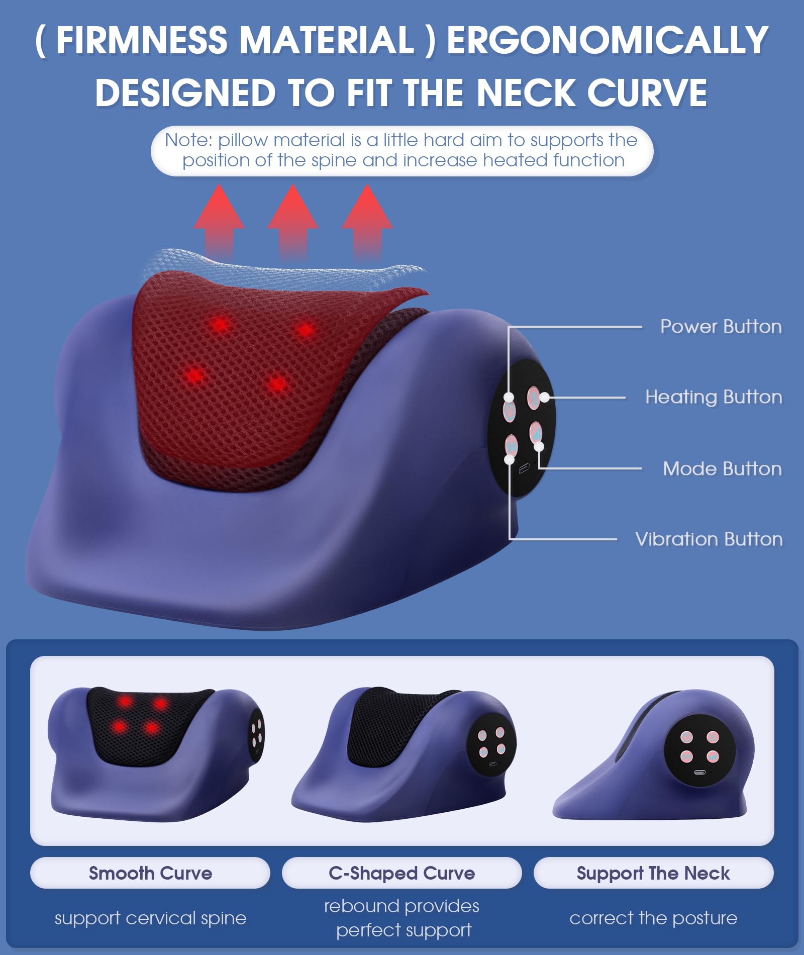 Anzzat heated neck stretcher offering temperature options for soothing warmth.