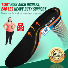 AOBEKOS deep heel cup anchors the heel for better balance.
