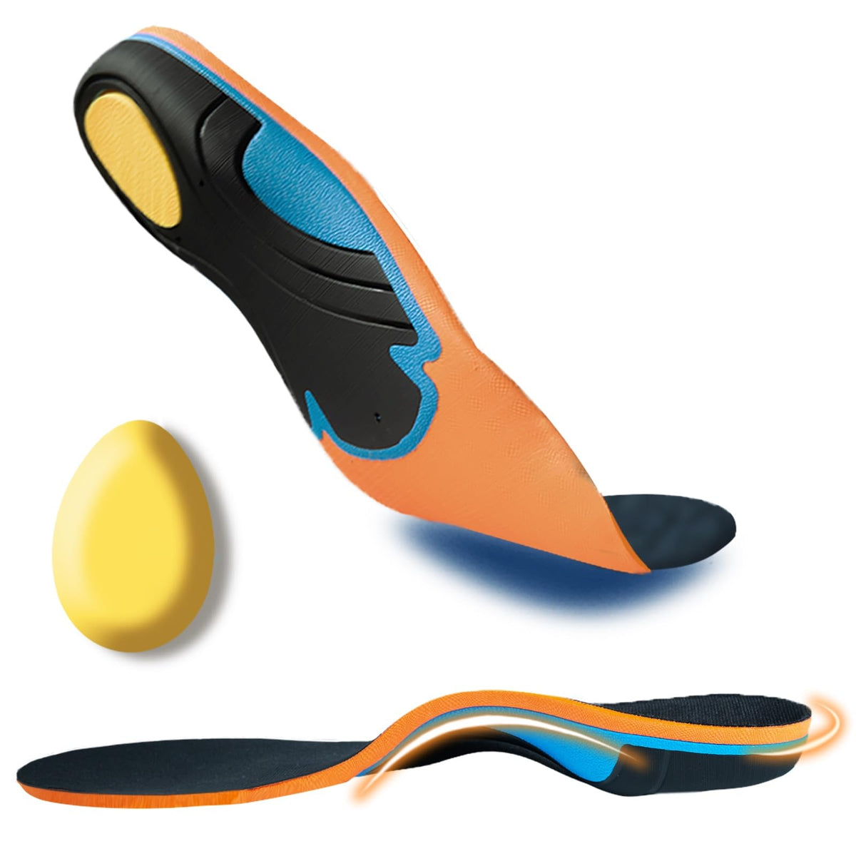 AOBEKOS high-arch support insoles provide stable footing for daily activities.