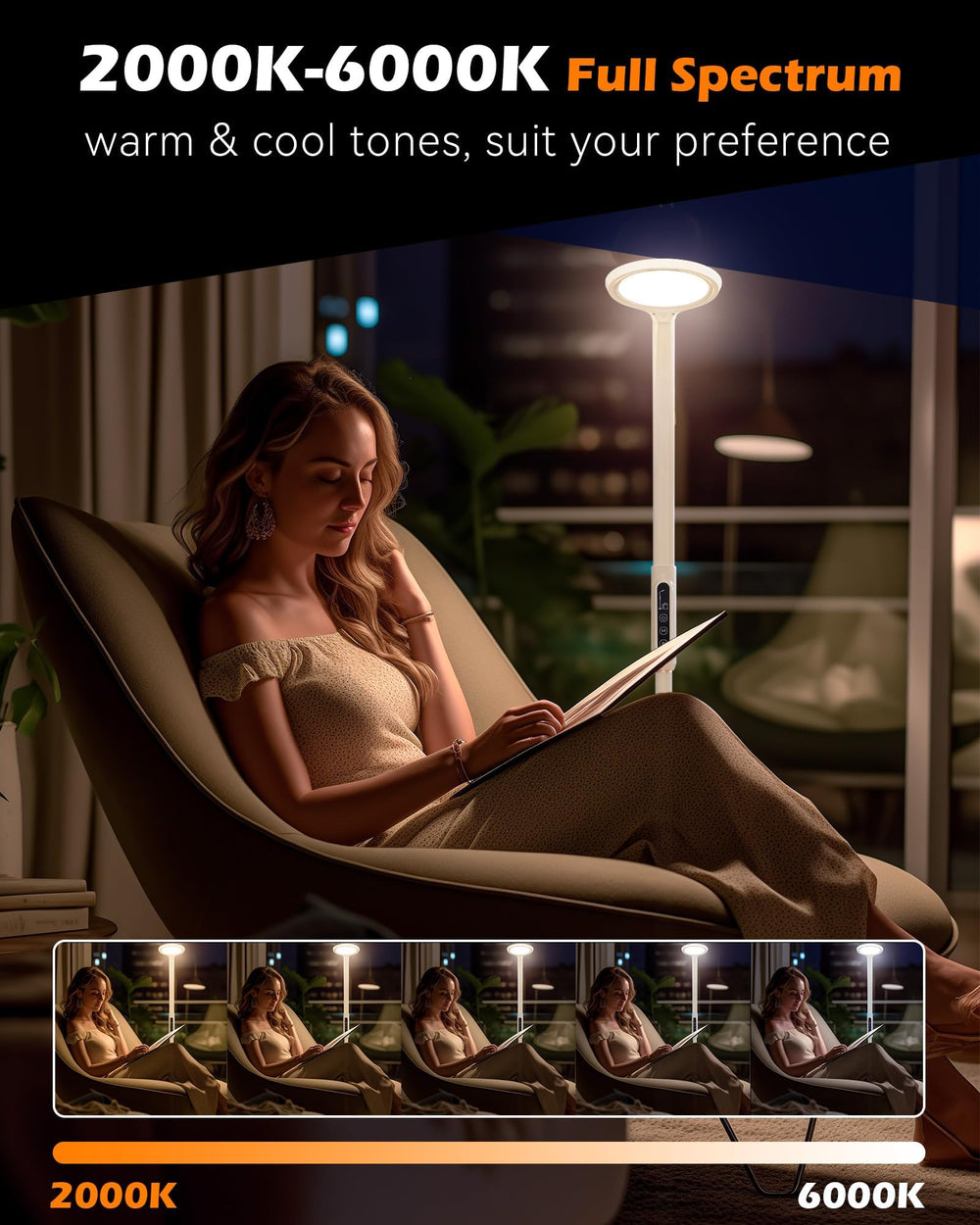 Aoife lamp displaying full-spectrum range for balanced indoor light